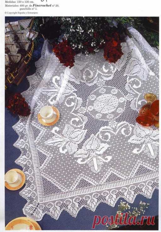 Большая подборка салфеток, связанных крючком филейным вязанием.