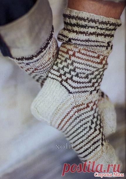 Мужские носки ленивым жаккардом. - Жаккард - Страна Мам