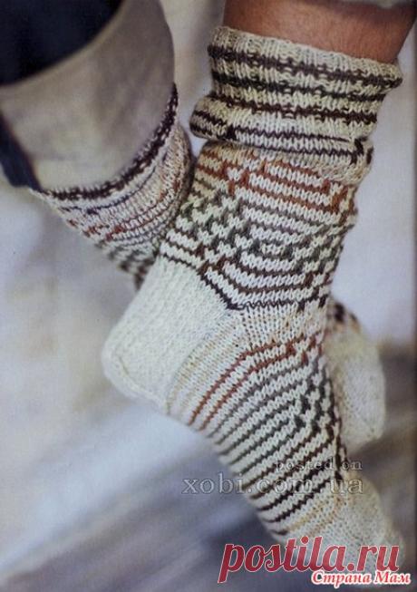 Мужские носки ленивым жаккардом. - Жаккард - Страна Мам
