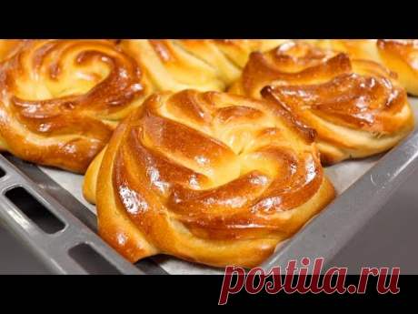 Пуховые БУЛОЧКИ "Розочки" Как приготовить нежное, воздушное тесто и как красиво формовать из теста