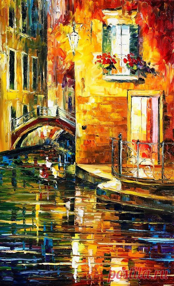 Secrets Of Venice — PALETTE KNIFE Cityscape Modern Wall Art Deco Oil Painting On…