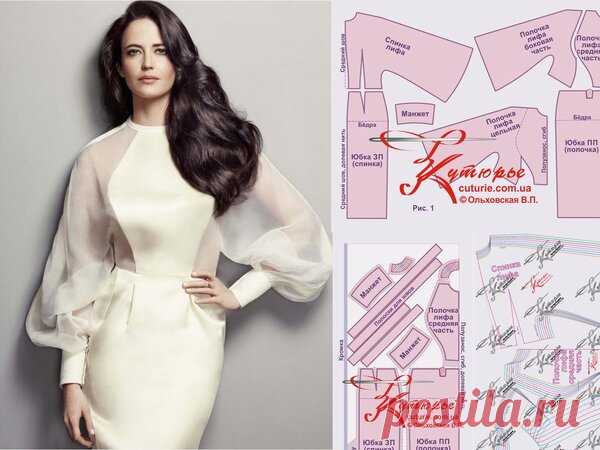 Платье летучая мышь кимоно выкройка Евы Грин и как сшить своими руками такой фасон платья | Шьем с Верой Ольховской | Яндекс Дзен