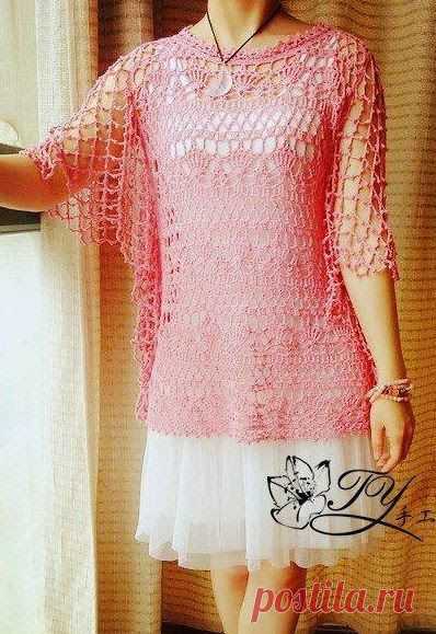 Patrón #140: Blusa Calada a Crochet ~ CTejidas [Crochet y Dos Agujas]