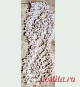 Узор крючком: белая тесьма с ягодками | Схемы-Вязания.ру