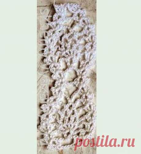 Узор крючком: белая тесьма с ягодками | Схемы-Вязания.ру