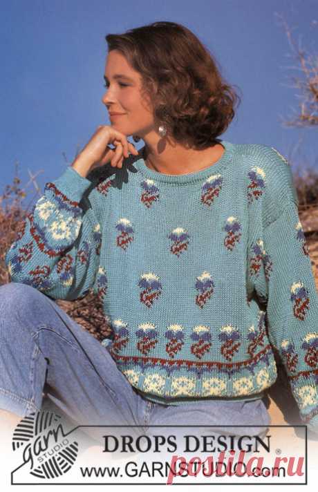 DROPS 22-23 - DROPS jumper with Indian flower pattern in “Muskat”. - Free pattern by DROPS Design