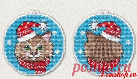 Набор для вышивания Овен 1136 Новогодний кот