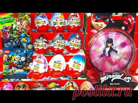 Киндер Сюрпризы,Unboxing Kinder Surprise Леди Баг и Супер Кот,Disney Cars 3,Маша и Медведь,Ladybug
