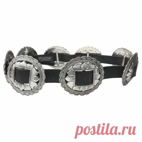 Vintage Native American Navajo Sterling Silver Concho Leather Belt For Sale at 1stDibs | navajo silver belt