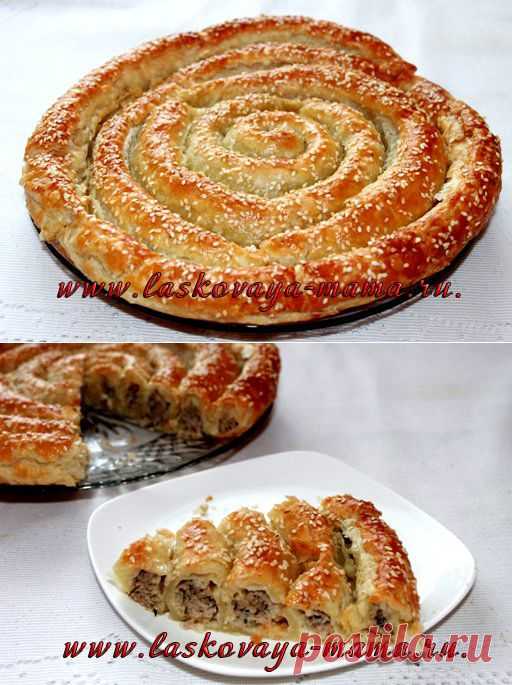 Пирог «Улитка» из слоеного теста