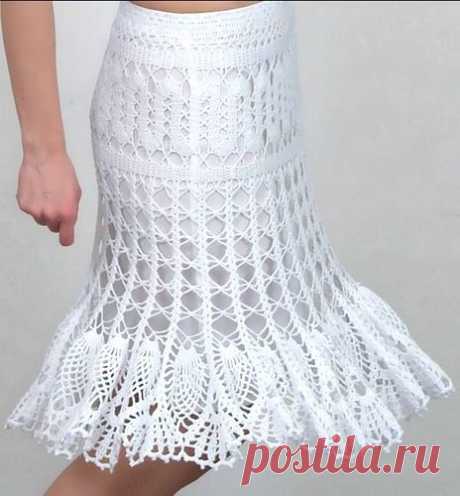 Вяжем юбку крючком ....