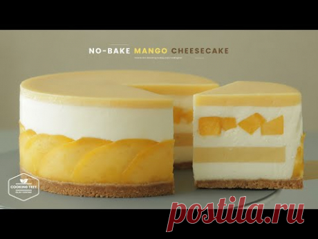 노오븐 망고 치즈케이크 만들기 : No-Bake Mango Cheesecake Recipe | Cooking tree