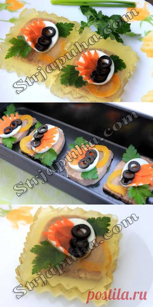 Язык говяжий заливной (отварной язык)