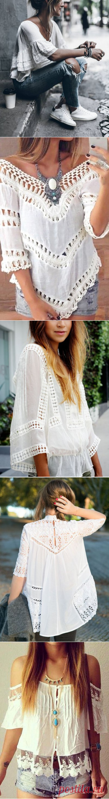 Белоснежная роскошь: 19 невероятно красивых белых блузок