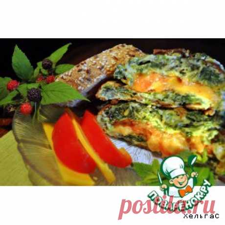 Омлет с сыром и шпинатом для пикника - кулинарный рецепт