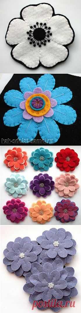 Цветы из фетра своими руками | Как сделать самой
