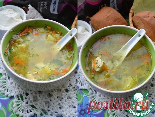 Куриный суп с рисом и горошком - кулинарный рецепт