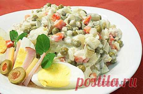 Салат «Оливье» с курицей - пошаговый фото рецепт приготовления