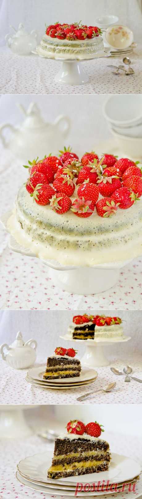 Черемуховый торт с ревенем