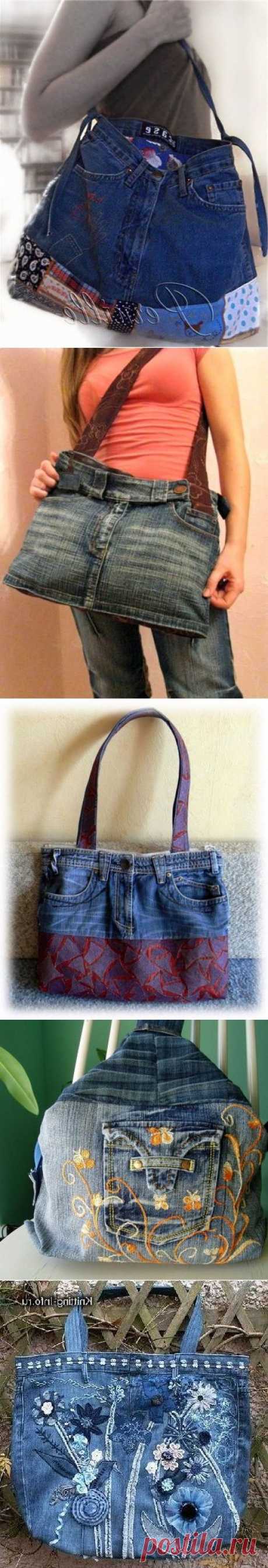 Юбки, брюки, сарафаны из джинс. Skirts, pants, tunics, bags of jeans denim. ~ HandMadiya.com
