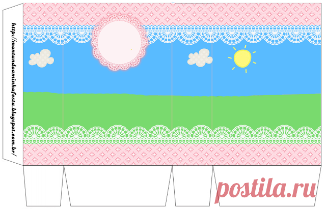 En el Campo con Encaje Rosa: Cajas para Imprimir Gratis. | Oh My Fiesta para Chicas!