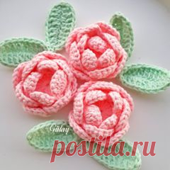 Вязаные розы-МК