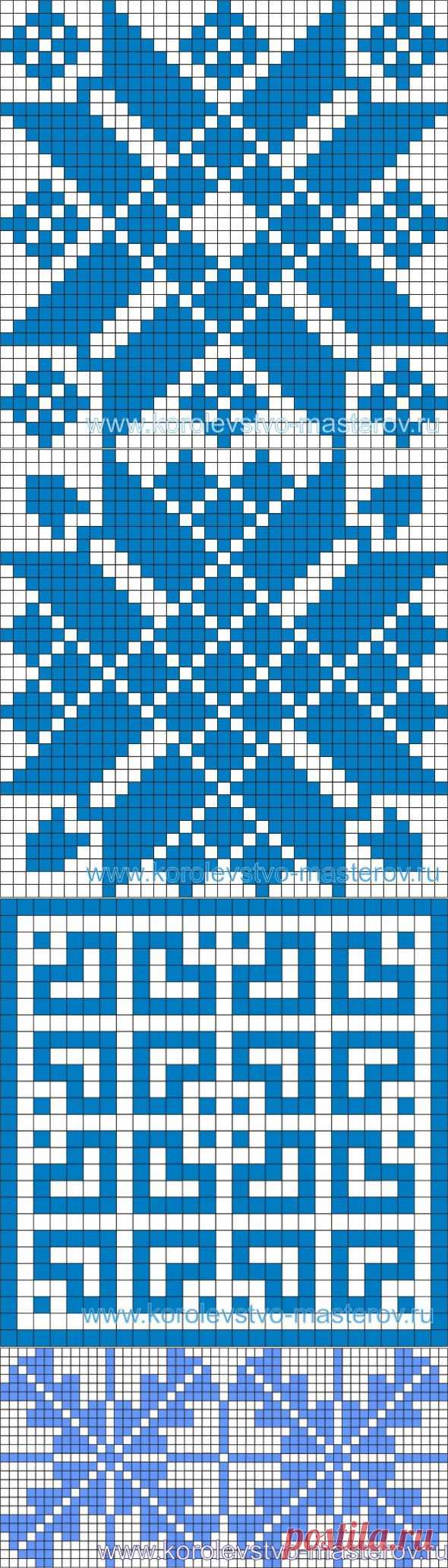 Схема для вязания жаккардового узора, схемы для вязания жаккардовых узоров, спицами