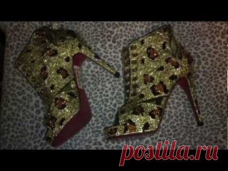 CrAFtY HaNDs: &quot;REDO My Apple Bottom Heels&quot; to Leopard Swarovski Heels (B-Day)