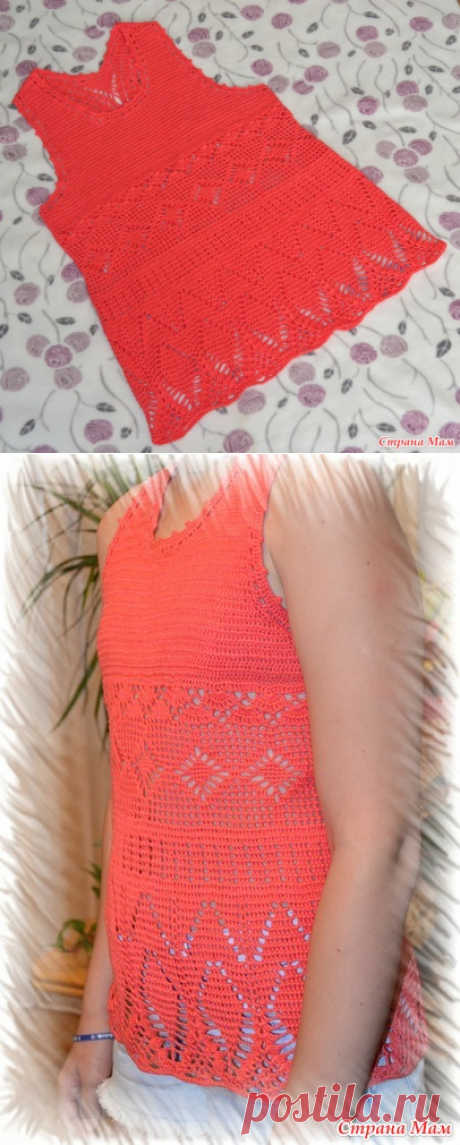 Коралловый топик для внучки (крючком) - Вязание - Страна Мам