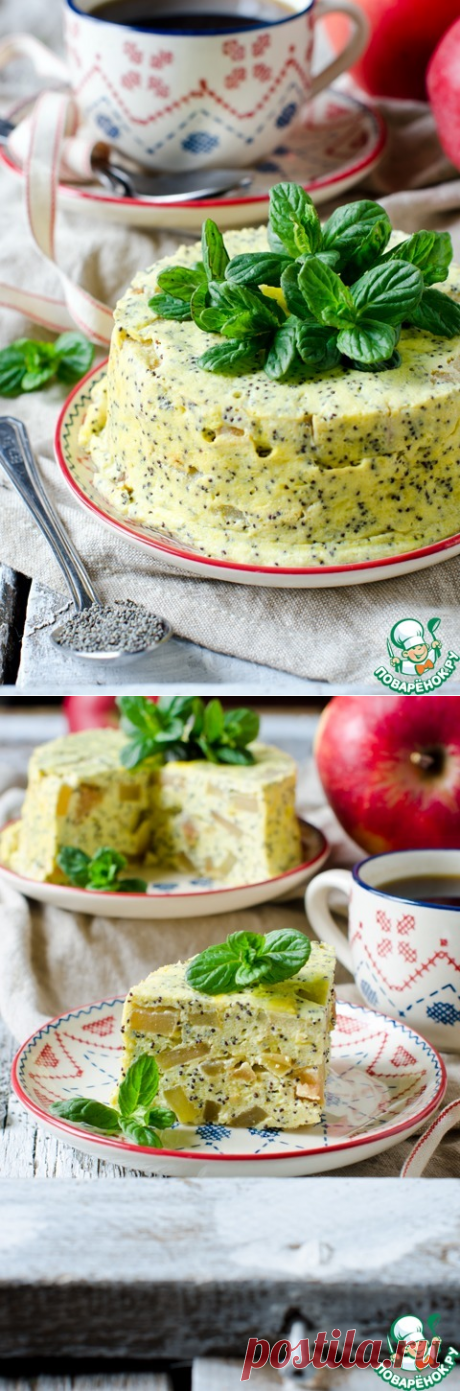 Творожная запеканка с маком и яблоками - кулинарный рецепт