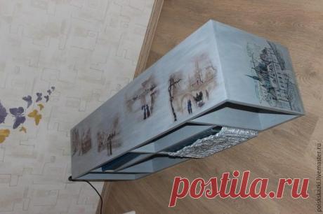 Декорируем деревянный стол-тумбу