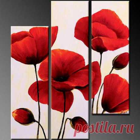 Схема вышивки «Triptych with Flowers» - Схемы автора «iborissova» - Вышивка крестом