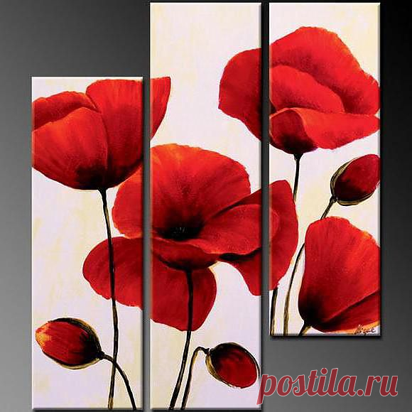Схема вышивки «Triptych with Flowers» - Схемы автора «iborissova» - Вышивка крестом