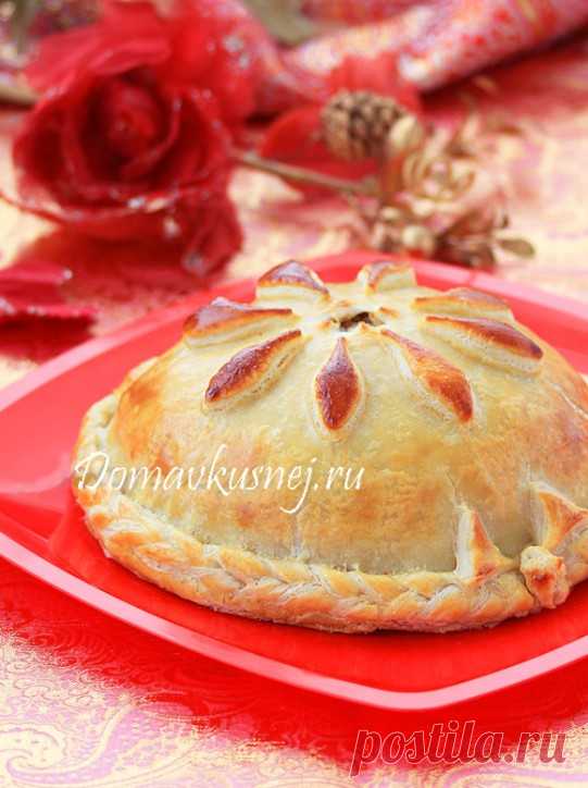Курник из слоеного теста - а Дома Вкусней