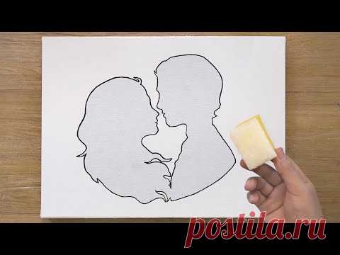 Серая любовь / Техника покраски губок / Этикетка на бумажной наклейке