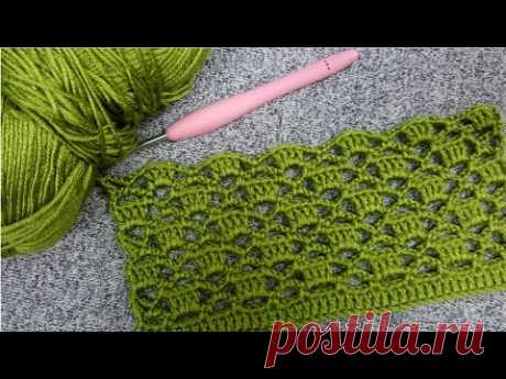 Easy vest model with crochet filling & knit pattern