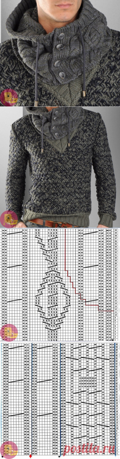 Вязаный снуд-капюшон для мужчин — Сделай сам, идеи для творчества - DIY Ideas
