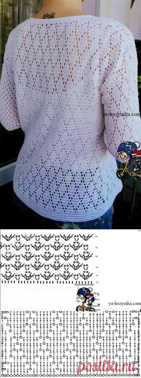 Модная туника крючком 2019. Красивая туника крючком со схемами