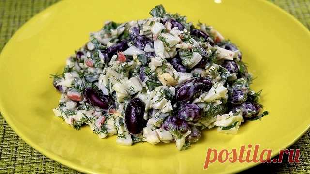 Салат с крабовыми палочками и красной фасолью – пошаговый рецепт с фотографиями