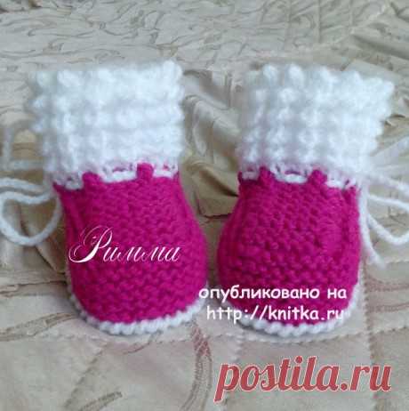 Вязаные спицами пинетки. Работы Риммы, Вязание для детей