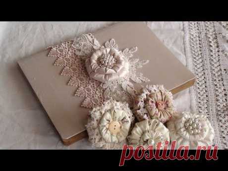 ▶ Puffy Shabby Flower Tutorial and small project share. - YouTube