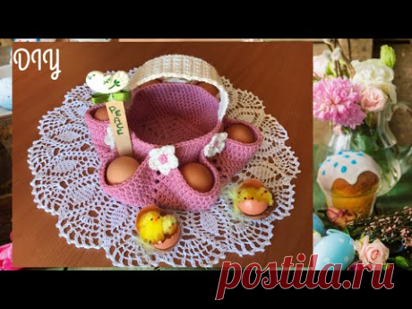 Пасхальный декор своими руками / Корзинка крючком / Самый подробный  МК для начинающих / DIY Crochet