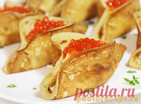 Блины, фаршированные морепродуктами - рецепт приготовления с фото