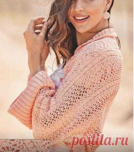 Укороченный пуловер, связанный поперек схема спицами