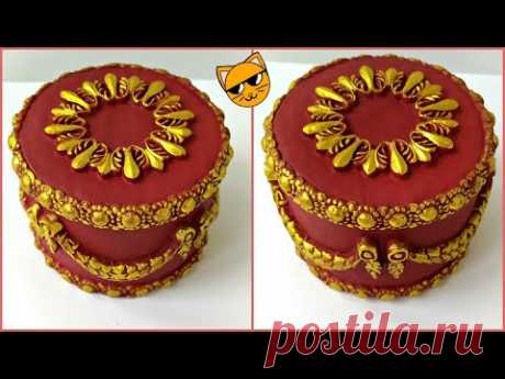 Шкатулка из бобины от скотча.