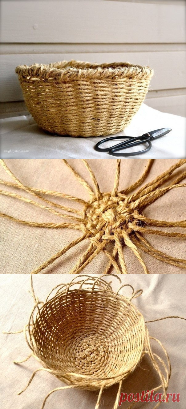 Корзинка из толстого шпагата