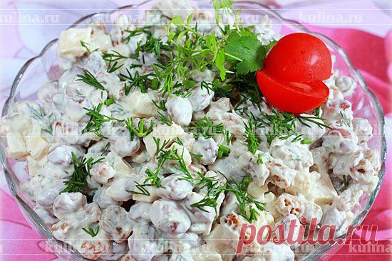 "ФАСОЛЬКА" с сухариками + фотоМК ! 
**Консерв/фасоль, сыр полутвердый, сухарики со специями, чеснок, украсим  укропом. Заправим майонезом.
*Быстро за 5 минут - подходит для Пикника !