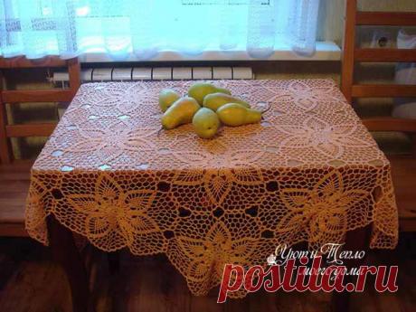 Скатерти из мотивов крючком – схемы и видео