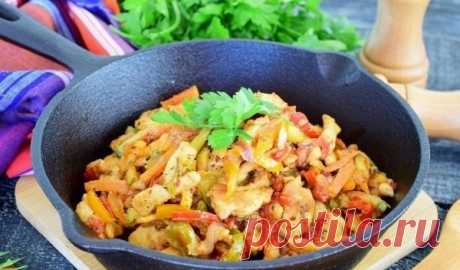 Рагу из кабачков с курицей