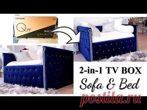 HOW TO USE TV BOXES TO MAKE A 2-IN-1 SOFA/ BED WITH STORAGE!